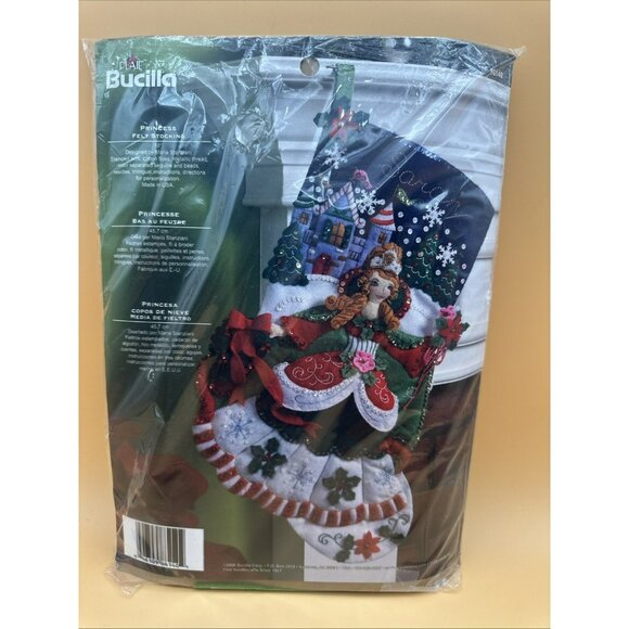 Bucilla Felt Christmas Stocking Kit 86140 Princess & Castle 18" Stocking 2008 - Picture 1 of 5